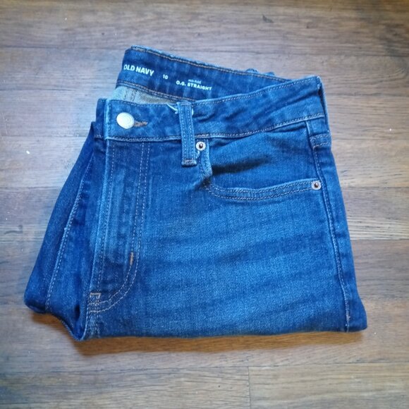 OLD NAVY mid rise OG straight ankle jeans in Faded Dark Wash (sz10) - Picture 11 of 12